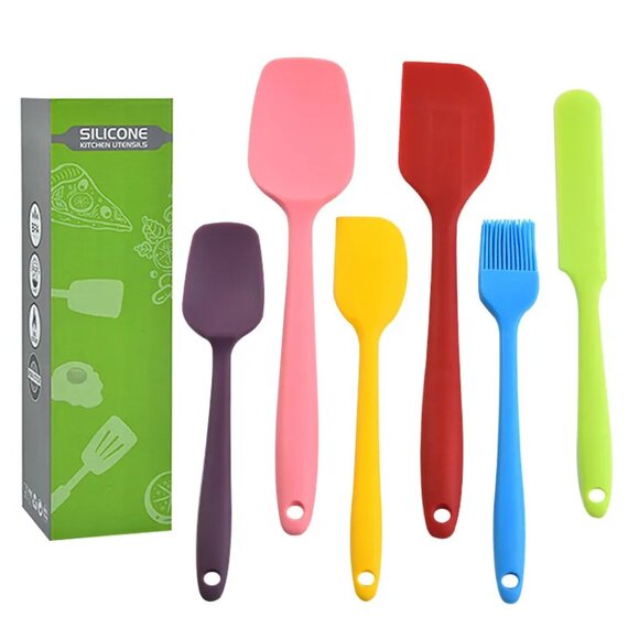 6 Piece Set Silicone Spatula Baking Utensils - Picture 1 of 7